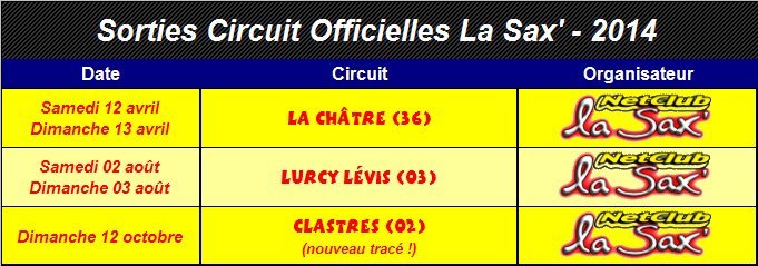 Calendrier La Sax 2014
